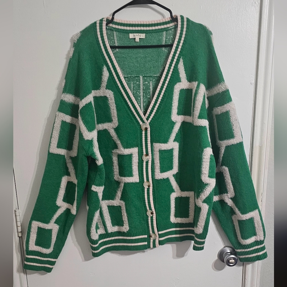 Green Geometric Pattern‎ Sweater